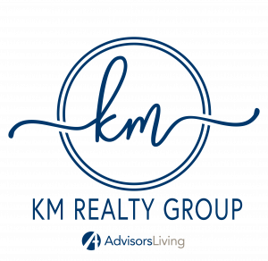 1. KM Realty Group Logo - Blue Transparent Background